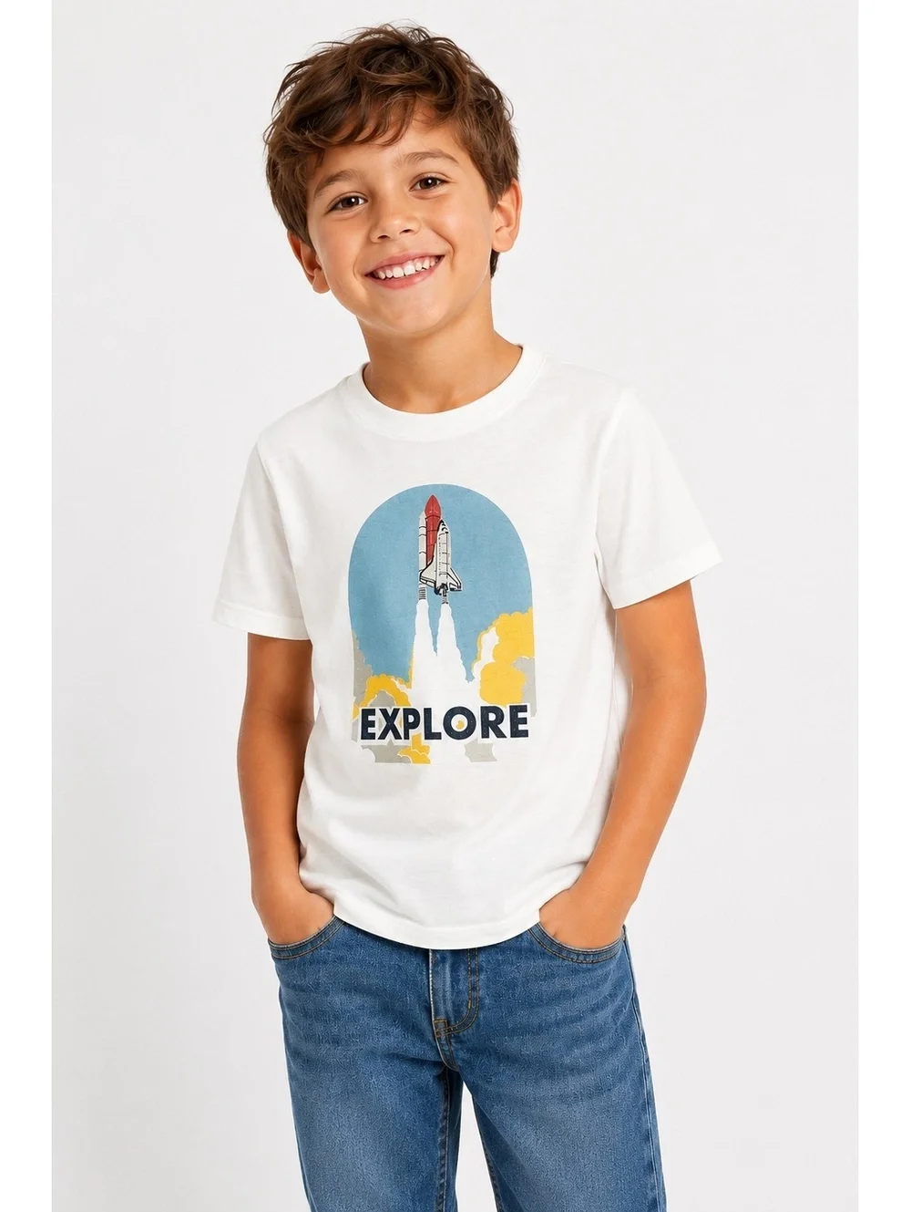 292. NWT! GAP Kids•Explore Space Shuttle Graphic Tee•Size Small 6/7